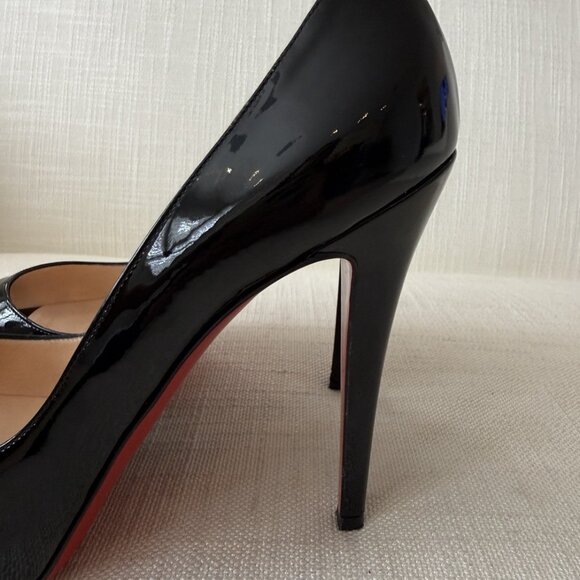 Christian Louboutin Very Prive 120 Black Patent Leather Heels - Picture 9 of 16